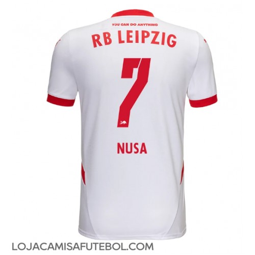 Camisa de Futebol RB Leipzig Antonio Nusa #7 Equipamento Principal 2024-25 Manga Curta